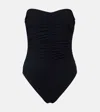 Karla Colletto Basics Ruched Strapless Swimsuit In Black