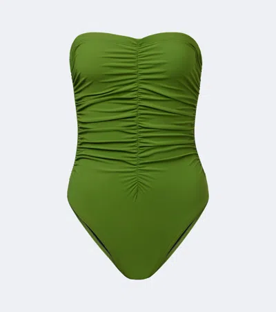 Karla Colletto Basics Ruched Swimsuit In Yellow