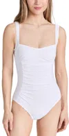 Karla Colletto Basics Square Neck Silent Underwire Tank With High Back White In White