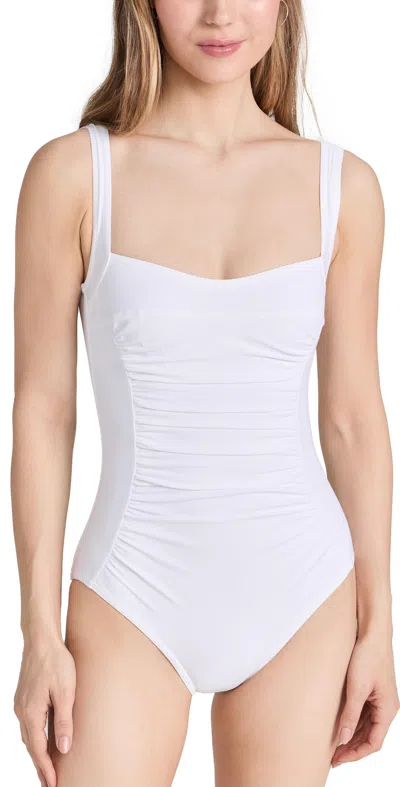 KARLA COLLETTO BASICS SQUARE NECK UNDERWIRE ONE PIECE WHITE