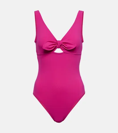 Karla Colletto Bow-detail Swimsuit In Pink