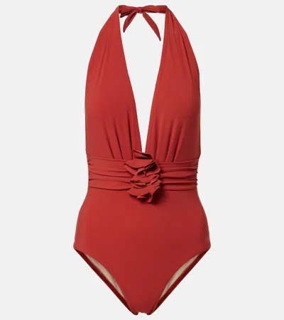 Karla Colletto Circle Swimsuit In Animal Print