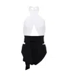 Karla Colletto Cutout Halterneck Swimsuit In Black Wht