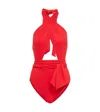 Karla Colletto Cutout Halterneck Swimsuit In Red
