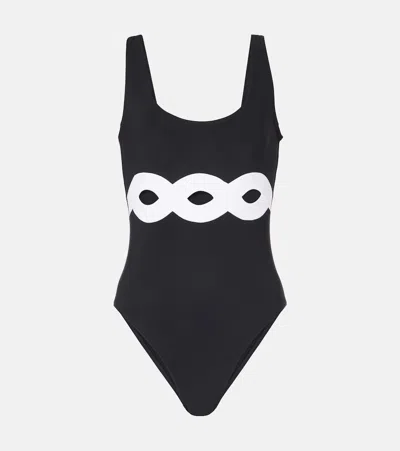 Karla Colletto Cutout Swimsuit In Black