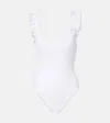 Karla Colletto Evie Ruffled Swimsuit In White