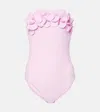 Karla Colletto Floral Bandeau Swimsuit In Pink