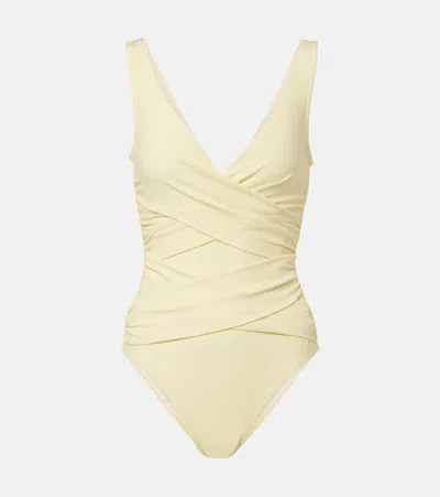 Karla Colletto Gathered Swimsuit In Yellow