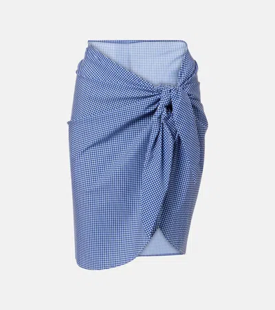 Karla Colletto Gingham Beach Cover-up In Blue