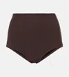 Karla Colletto High-rise Bikini Bottom In Chocolate