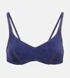 Karla Colletto Denim Underwired Bra In Bue Denim