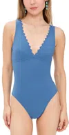 Karla Colletto Ins V-neck Silent Underwire Tank One Piece Mystic In Mystic
