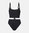 Karla Colletto Kia Belted Swimsuit In  Black/white