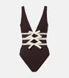 Karla Colletto Lenora Bow-detail Swimsuit In Multi