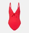 Karla Colletto Lenora Ribbon Swimsuit In Cherry