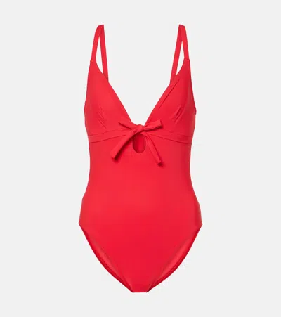 Karla Colletto Lenora Ribbon Swimsuit In Cherry