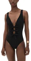 Karla Colletto Lenora V Neck Silent Underwire Tank With High Back One Piece Black