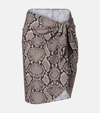 Karla Colletto Lilith Snake-print Beach Cover-up In Gray