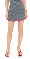 Karla Colletto Livvy A-line Skirt Black/white/cherry In Black/white/cherry