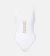 Karla Colletto Luca Ring-detail Swimsuit In White