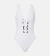 Karla Colletto Lucy Lace-up Swimsuit In White