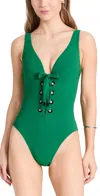 KARLA COLLETTO LUCY LACE UP UNDERWIRE TANK ONE PIECE GREEN