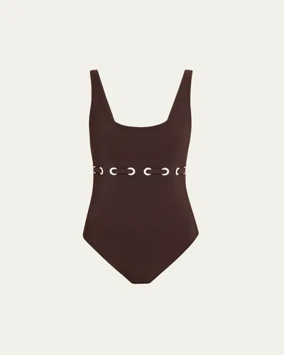 Karla Colletto Lulu Silent Underwire One-piece Swimsuit In Chocolate