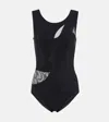 Karla Colletto Mesh-trimmed Swimsuit In Black