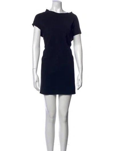 Pre-owned Karla Colletto Nylon Bateau Neckline Top In Black