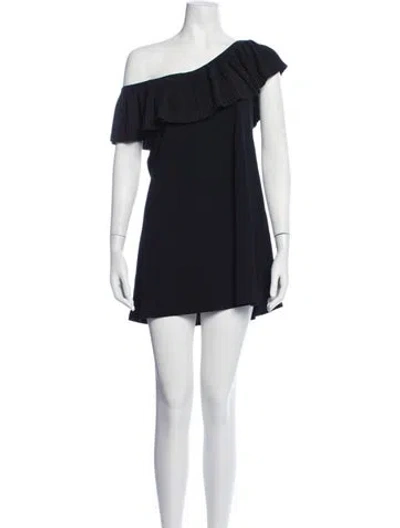Pre-owned Karla Colletto Off-the-shoulder Mini Dress In Blue