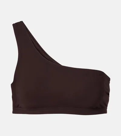 Karla Colletto One-shoulder Bikini Top In Brown