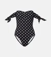 Karla Colletto Polka-dot Swimsuit In Black