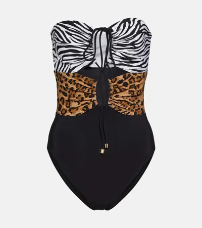 Karla Colletto Printed Halterneck Swimsuit In Multi Leo