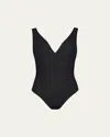 Karla Colletto Ruch-front Underwire One-piece Swimsuit In Black