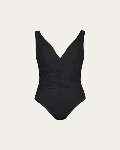Karla Colletto Ruch-front Underwire One-piece Swimsuit In Black