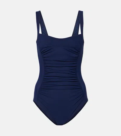 Karla Colletto Ruched Swimsuit In Blue