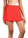 Karla Colletto Ruffle A-line Skirt In Cherry In Red