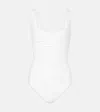 Karla Colletto Basics Square Neck Silent Underwire Tank With High Back White In White