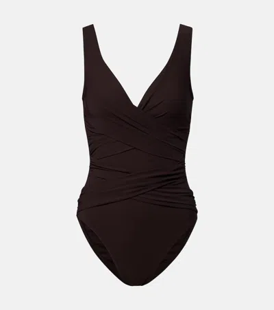 Karla Colletto Smart Swimsuit In Brown