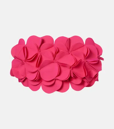 Karla Colletto Tess Floral-appliqué Bikini Top In Pink