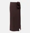 Karla Colletto Tess Floral-appliqué Maxi Skirt In Brown