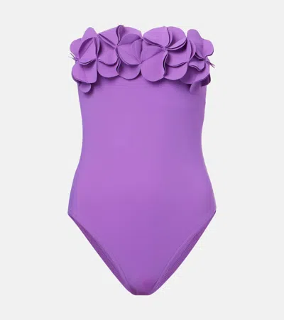 Karla Colletto Tess Floral-appliqué Swimsuit