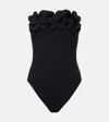 Karla Colletto Tess Floral-appliqué Swimsuit In Black