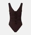 Karla Colletto Tess V Neck Silent Underwire Tank One Piece Chocolate In Brown