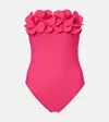 Karla Colletto Tess Floral-appliqué Swimsuit In Pink