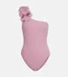 Karla Colletto Tess One-shoulder Swimsuit In Pink