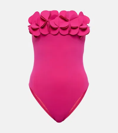Karla Colletto Tess Ruffled Bandeau Swimsuit In Pink