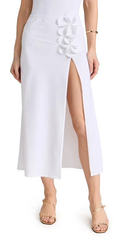 Karla Colletto Tess Slit Skirt White