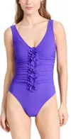 Karla Colletto Tess V Neck Silent Underwire Tank One Piece Ultra Violet