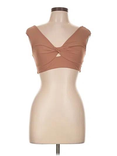 Pre-owned Karla Colletto Tube Top Brown Strapless Neckline Tops